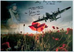 A Collage of an Airman, A Lancaster in Flight over a Poppy Field, Lest We Forget, Colour Photo