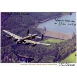 Phantom of The 'Ruhr', Passing over the Derwent Dam, Colour Photo Signed by 4 including Rusty