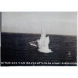 Attack on U/Boat, Black and White Photo, Signed on reverse by Eddie Kelly, plus two smaller