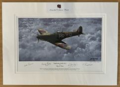 Supermarine Spitfire Mk1 By Philip E West Signed by 3 Harry Moon, Mike Penny, Peter May, plus the