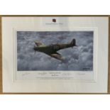 Supermarine Spitfire Mk1 By Philip E West Signed by 3 Harry Moon, Mike Penny, Peter May, plus the