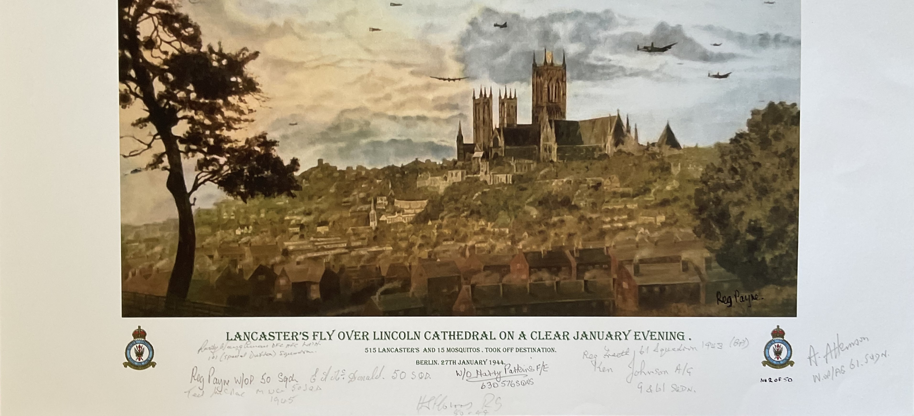 Lancaster's Fly Over Lincoln Cathedral on a Clear January Evening, - 515 Lancaster's and 15 - Image 2 of 2