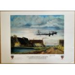 A B17 Bomber of The 384th U.S.A.A.F. By Reg Payne, Large Colour Print Signed by 2 Major Joseph J