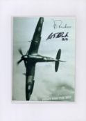 The Battle of Britain, Black and White Photo Signed by 2 Terry Clark, John Freeborn, approx size 6 x