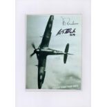 The Battle of Britain, Black and White Photo Signed by 2 Terry Clark, John Freeborn, approx size 6 x