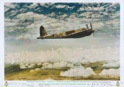 The Mosquito print by Reg Payne. Signed by 5 Mcdonald, Flowers, Atkinson, Johnson and Parkins. Reg