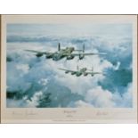 The Lancaster V.C.s By Robert Taylor, Large Colour Print Signed by Norman Jackson V.C. Bill Reid V.