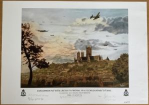 Lancaster's Fly Over Lincoln Cathedral on a Clear January Evening By Reg Payne, Limited Edition