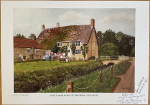 Duke's Arms, Grafton Underwood By Reg Payne, Limited Edition Colour Print, Signed by 4 including