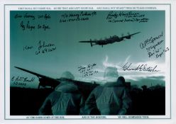 A Collage of two Airman and Laurence Binyon's Poem For The Fallen with Lancasters on the ground