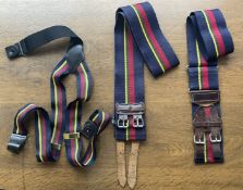 Royal Marines Straps and Braces, Two straps blue, with red, green and yellow stripes and buckles