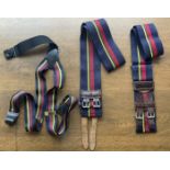 Royal Marines Straps and Braces, Two straps blue, with red, green and yellow stripes and buckles