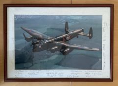 A Lancaster Bomber in Flight (City of Lincoln - PA474) Framed to an approx size 18 x 26 Inches