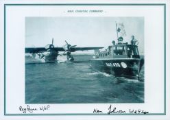 RAF, Coastal Command. Black and White Photo Signed by Reg Payne, Ken Johnson, approx size 6 x 8