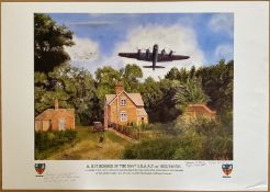 A B17 Bomber of The 384th U.S.A.A.F. By Reg Payne, Large Colour Print Signed by 2 Major Joseph J