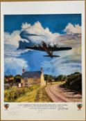A B17 Bomber of The 384th U.S.A.A.F After Take Off By Reg Payne, Limited Edition Print Signed by 4