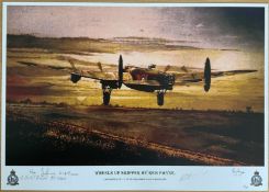 Wheels Up Skipper By Reg Payne, Limited Edition Print, Signed by 3 Ken Johnson, E A McDonald, and