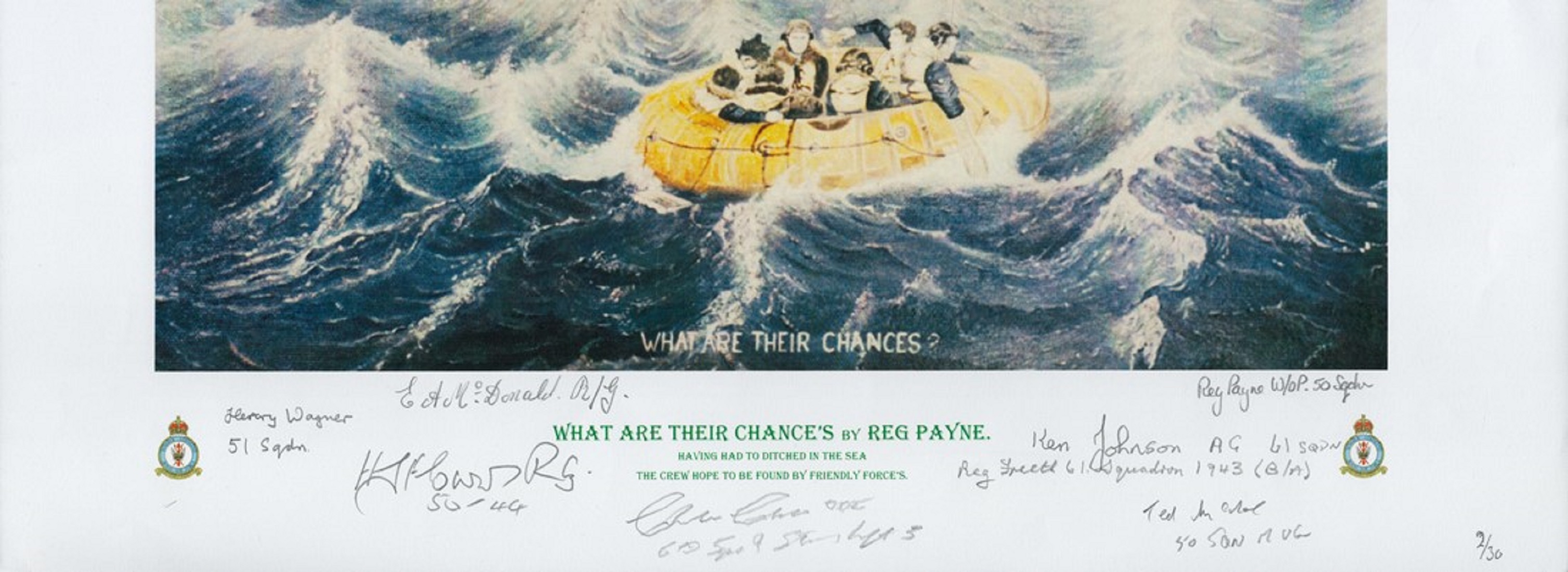 What are their chance's print by Reg Payne. Signed by 7 including Wagner, Johnson, Donald, Freeth - Image 2 of 2