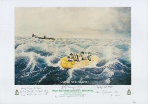 What are their chances print by Reg Payne. Signed by 6 Wagner, Mcdonald, Mcrae, Flowers, Freeth