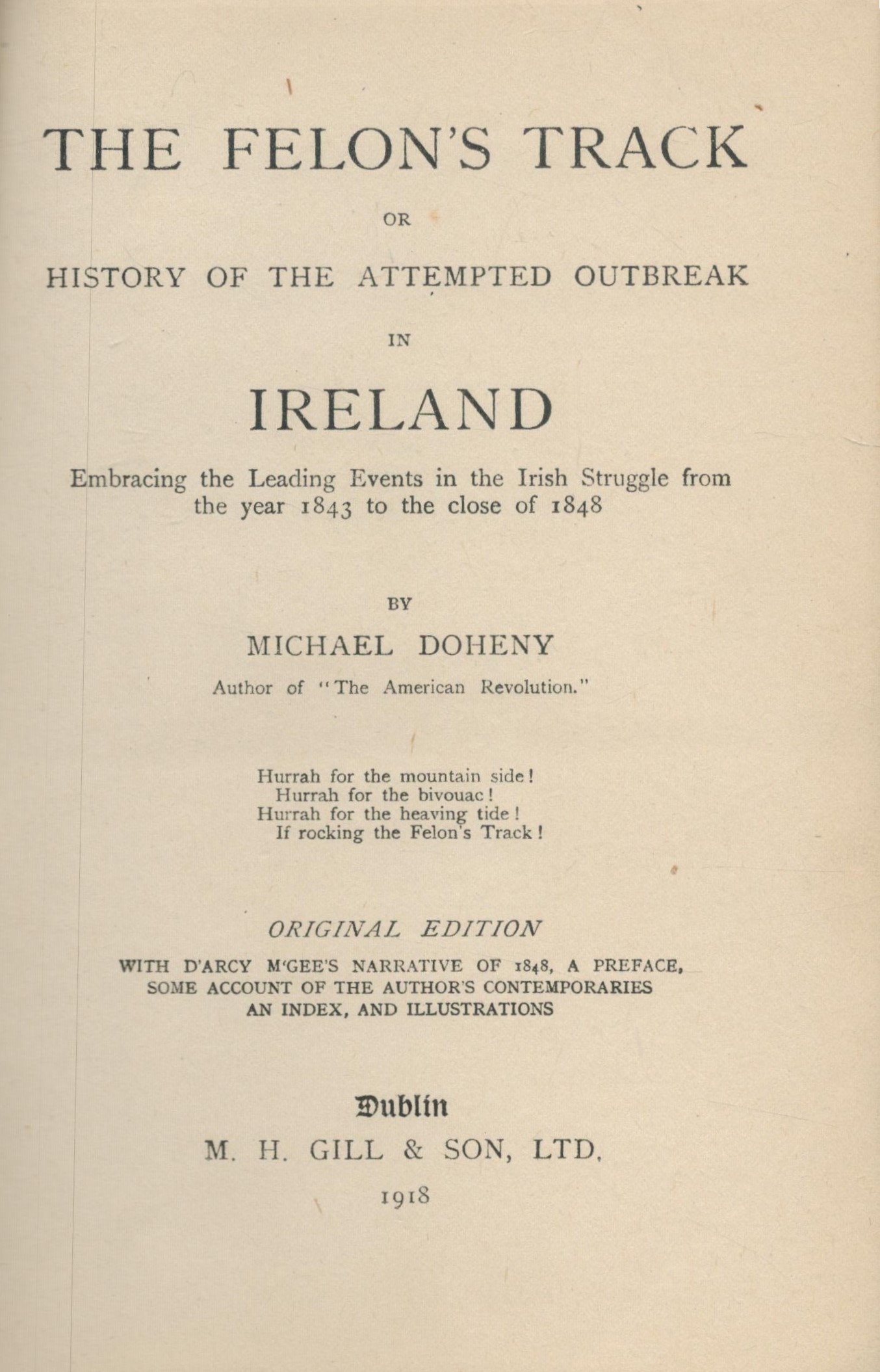 The Felon's Track or History of the Attempted Outbreak in Ireland by Michael Doheny 1918 hardback - Image 2 of 3