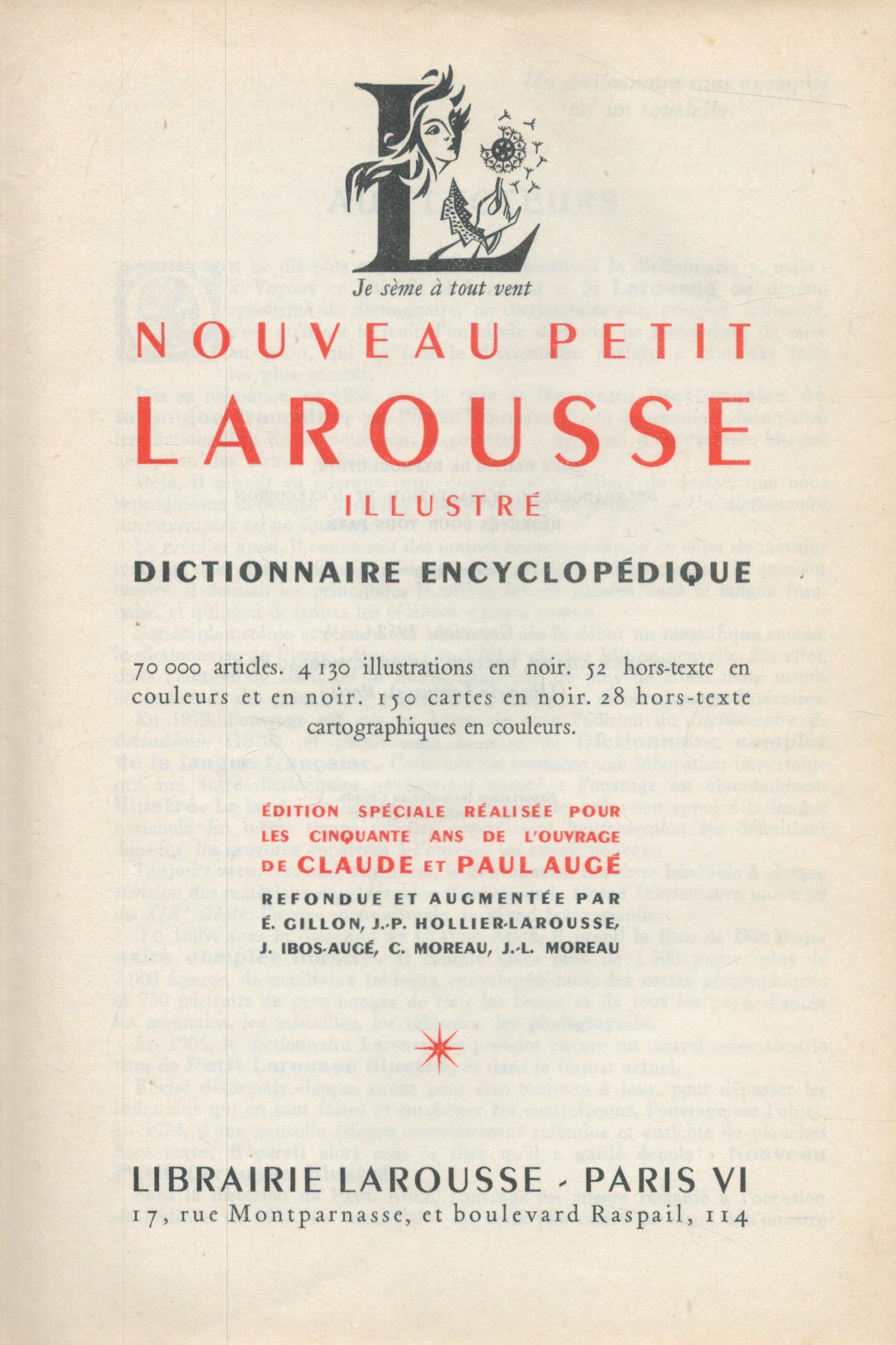 Nouveau Petit Larousse Illustre Dictionnaire Encyclopedique hardback book with 1791 pages, well - Image 2 of 3