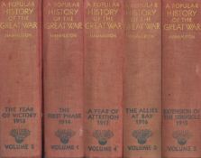 A Popular History of The Great War - Volumes 1, 2, 3, 4, 5, edited by Sir J A Hammerton hardback