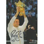 Roger Federer signed 6x4 inch Rolex colour promo photo. Good condition. All autographs come with a