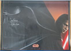 Dave Prowse signed 30x40inch colour Darth Vadar poster. Good condition. All autographs come with a