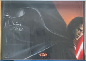 Dave Prowse signed 30x40inch colour Darth Vadar poster. Good condition. All autographs come with a