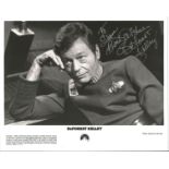 DeForest Kelley signed Star Trek 10x8 inch black and white promo photo dedicated. Good condition.