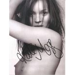 Kate Moss signed 8x6 inch black and white photo. Good condition. All autographs come with a