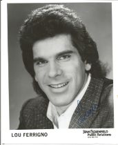 Lou Ferrigno signed 10x8 inch black and white promo photo. Good condition. All autographs come