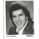 Lou Ferrigno signed 10x8 inch black and white promo photo. Good condition. All autographs come