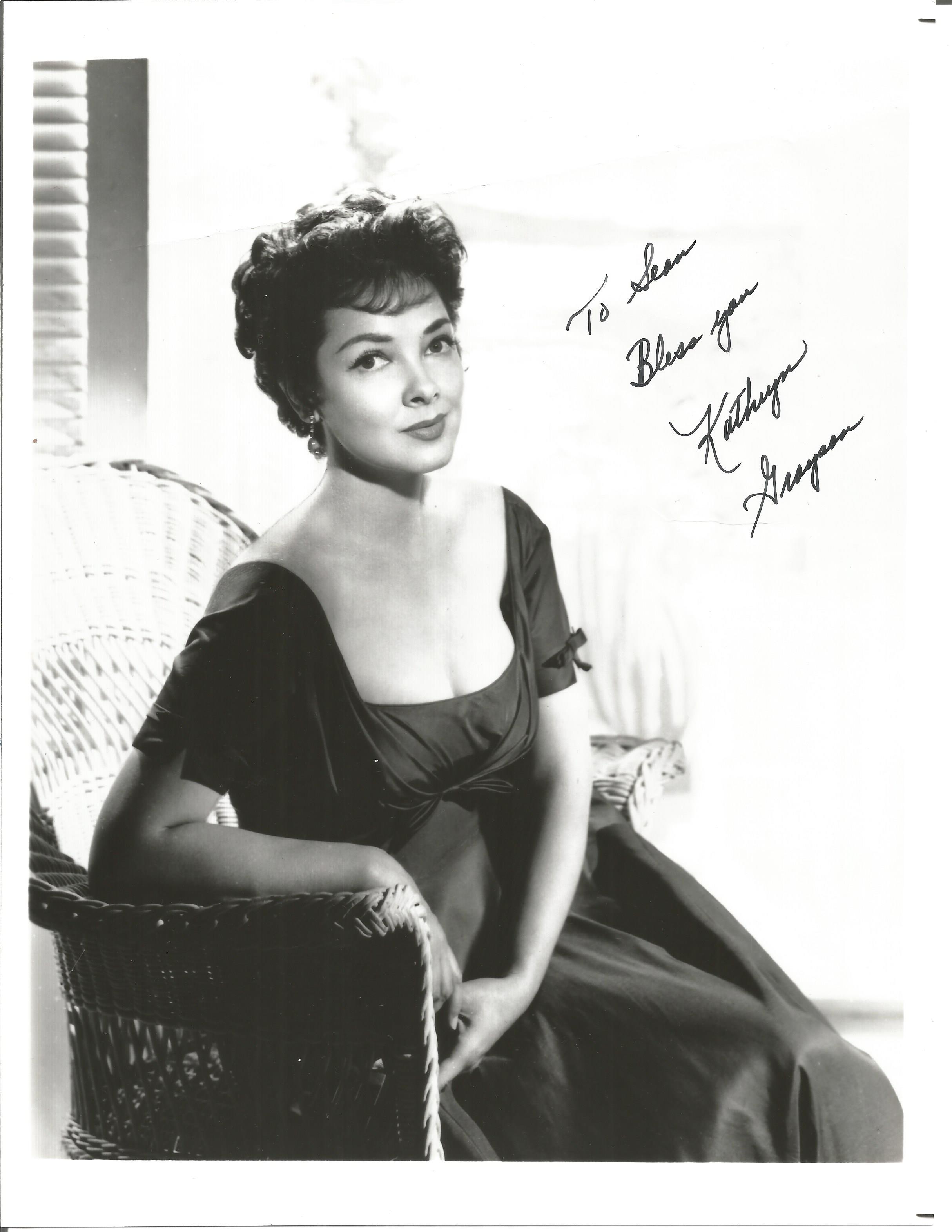 Kathryn Grayson signed 10x8 inch vintage black and white photo dedicated. Good condition. All