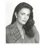 Lynda Carter signed 10x8 inch black and white photo. Good condition. All autographs come with a