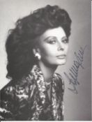 Sophia Loren signed 9x7 inch black and white vintage photo. Good condition. All autographs come with