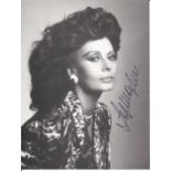 Sophia Loren signed 9x7 inch black and white vintage photo. Good condition. All autographs come with