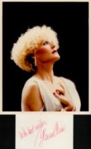Glen Close signed 6x4 inch white card and stunning 10x8 inch colour photo. Good condition. All