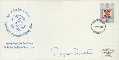 Margaret Thatcher signed 32nd commonwealth parliamentary conference FDC. 19/8/1986 London N1 FDI