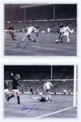 Football Autographed DENIS LAW 16 x 12 Photographic Editions x 2 : A superb photo-edition, measuring
