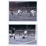 Football Autographed DENIS LAW 16 x 12 Photographic Editions x 2 : A superb photo-edition, measuring