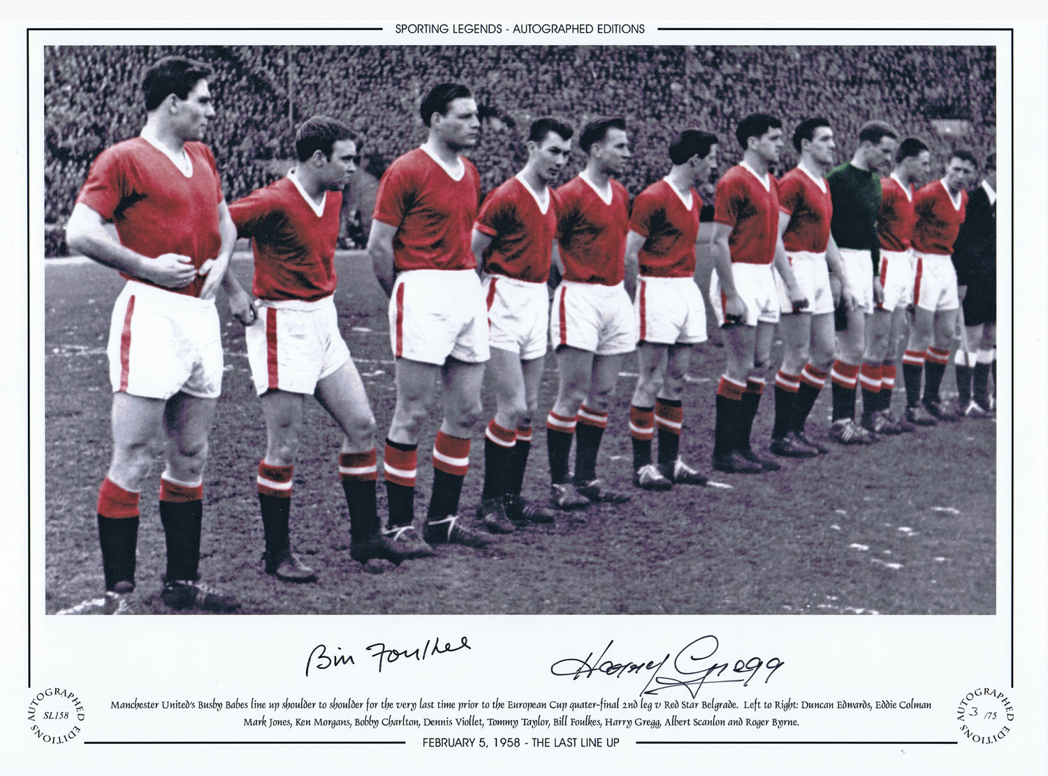 Football Autographed MAN UNITED 16 x 12 Limited Edition : A superb Limited Edition print,