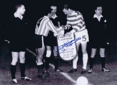 Football Autographed BILLY McNEILL 16 x 12 Photo : B/W, depicting Celtic captain BILLY McNEILL