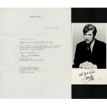 Dave Allen signed 6x4 inch black and white photo with accompanying Office letter dated 9th June