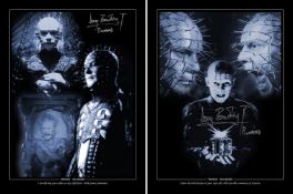 SALE! Lot of 2 Hellraiser Pinhead hand signed 16x12 photos. This is a beautiful lot of 2 hand signed