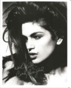 Cindy Crawford signed 10x8 inch black and white photo. Good condition. All autographs come with a