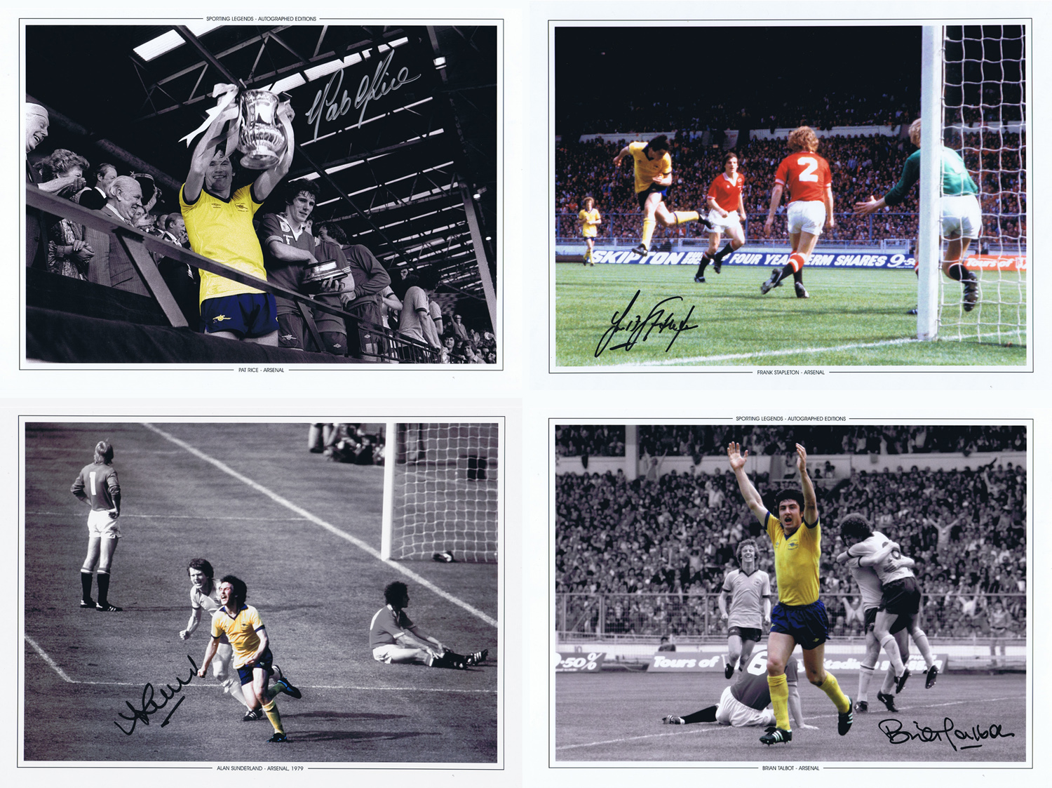 Football Autographed ARSENAL 1979 FA CUP WINNERS 16 x 12 Photo Editions x 4 : A superb Lot of 4