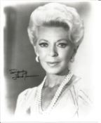 Lana Turner signed 10x8 inch vintage black and white photo with accompanying TLS dated 1989. Good