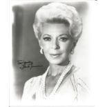 Lana Turner signed 10x8 inch vintage black and white photo with accompanying TLS dated 1989. Good