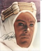 Peter O'Toole signed 10x8 inch Lawrence of Arabia colour photo. Good condition. All autographs